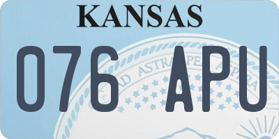KS license plate 076APU