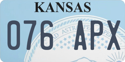 KS license plate 076APX