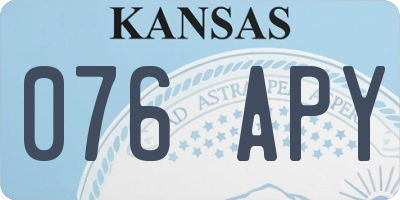 KS license plate 076APY