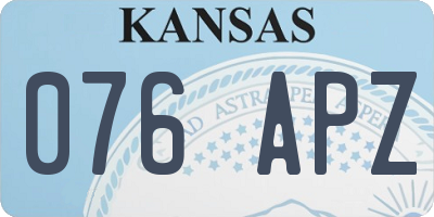 KS license plate 076APZ