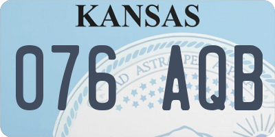KS license plate 076AQB