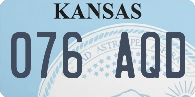 KS license plate 076AQD
