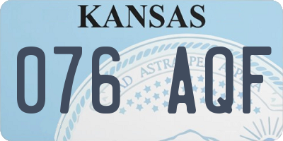 KS license plate 076AQF