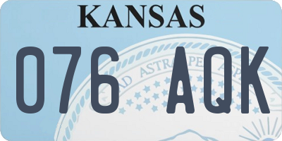 KS license plate 076AQK