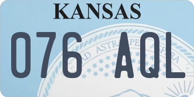 KS license plate 076AQL