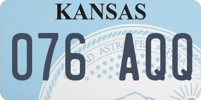 KS license plate 076AQQ