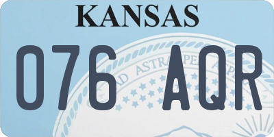 KS license plate 076AQR