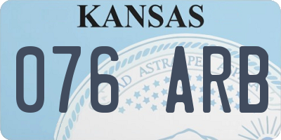 KS license plate 076ARB