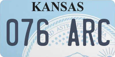 KS license plate 076ARC