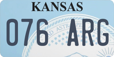 KS license plate 076ARG
