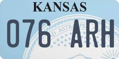 KS license plate 076ARH
