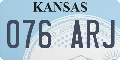 KS license plate 076ARJ