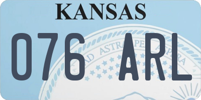 KS license plate 076ARL