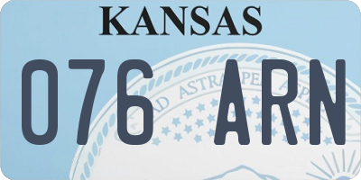 KS license plate 076ARN
