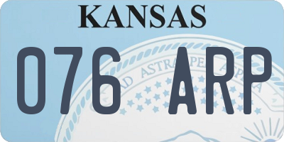 KS license plate 076ARP