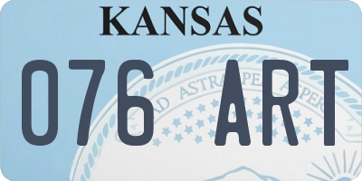KS license plate 076ART