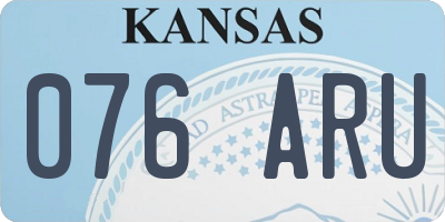 KS license plate 076ARU