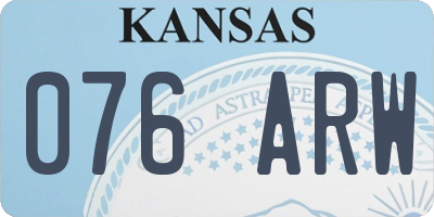 KS license plate 076ARW