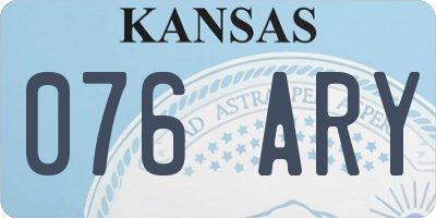 KS license plate 076ARY
