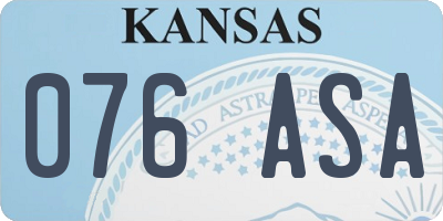 KS license plate 076ASA