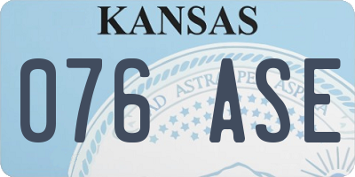 KS license plate 076ASE