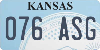 KS license plate 076ASG