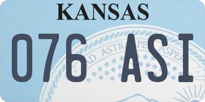 KS license plate 076ASI
