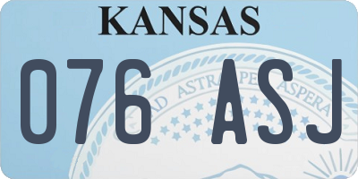 KS license plate 076ASJ
