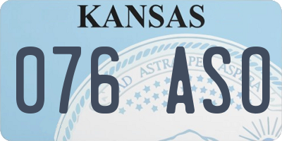 KS license plate 076ASO