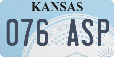 KS license plate 076ASP