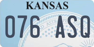 KS license plate 076ASQ