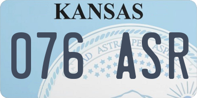 KS license plate 076ASR