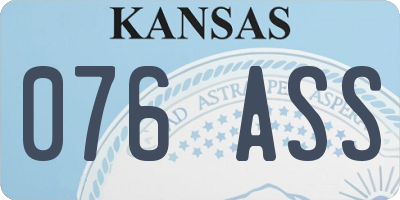 KS license plate 076ASS
