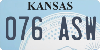 KS license plate 076ASW