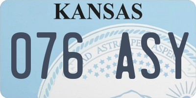 KS license plate 076ASY