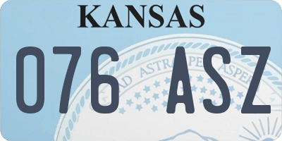 KS license plate 076ASZ