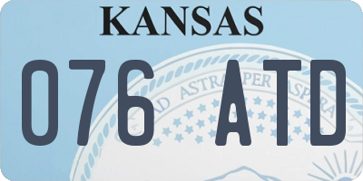 KS license plate 076ATD