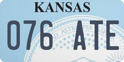 KS license plate 076ATE