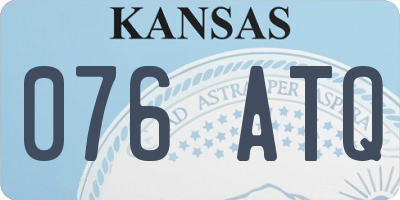 KS license plate 076ATQ