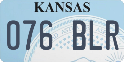 KS license plate 076BLR