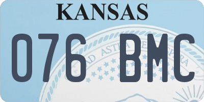 KS license plate 076BMC