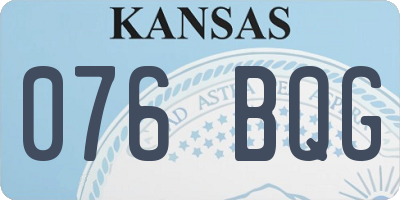 KS license plate 076BQG