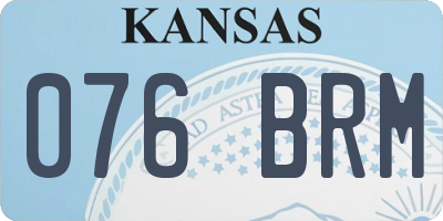 KS license plate 076BRM