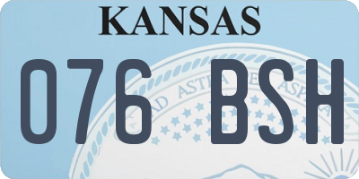 KS license plate 076BSH