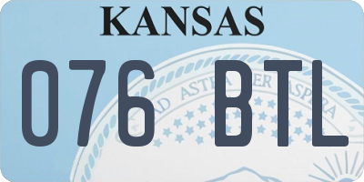 KS license plate 076BTL