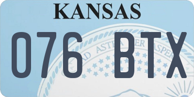 KS license plate 076BTX