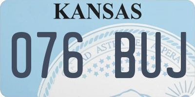 KS license plate 076BUJ