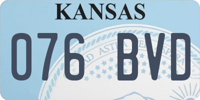 KS license plate 076BVD