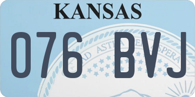 KS license plate 076BVJ