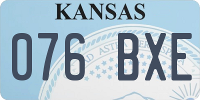 KS license plate 076BXE